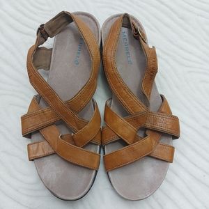 Merrell Tan Leather Comfort Sandles